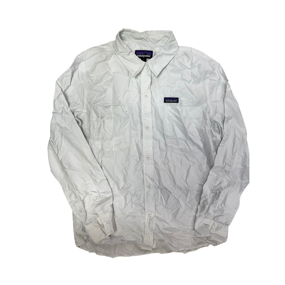 Patagonia Anchor Bay Lightweight Vented Fishing Shirt Women M White 54205